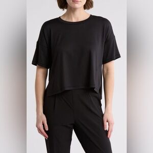 90 Degree By Reflex Boxy Deluxe High-Low Short Sleeve T-Shirt Womens Large L